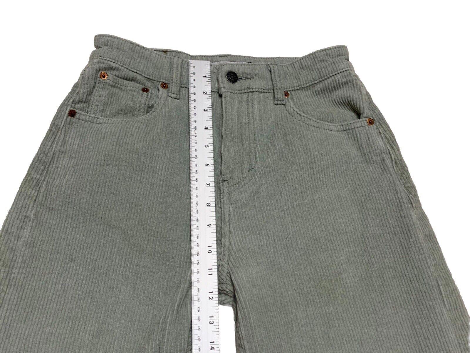 Motel Corduroy Pants Women’s XS Mint Green Wide Leg Light