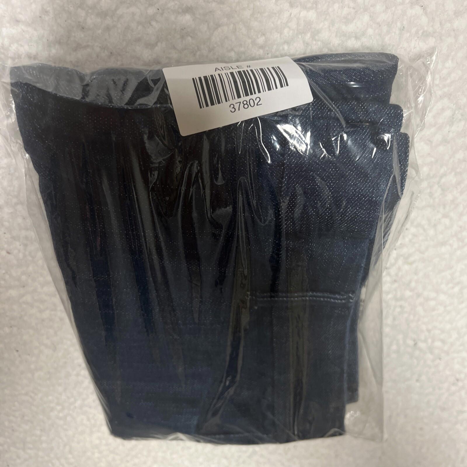 Old Navy Women's 12 Dark Denim Blue Trouser Skirt Pocket Pencil Stretch Slit