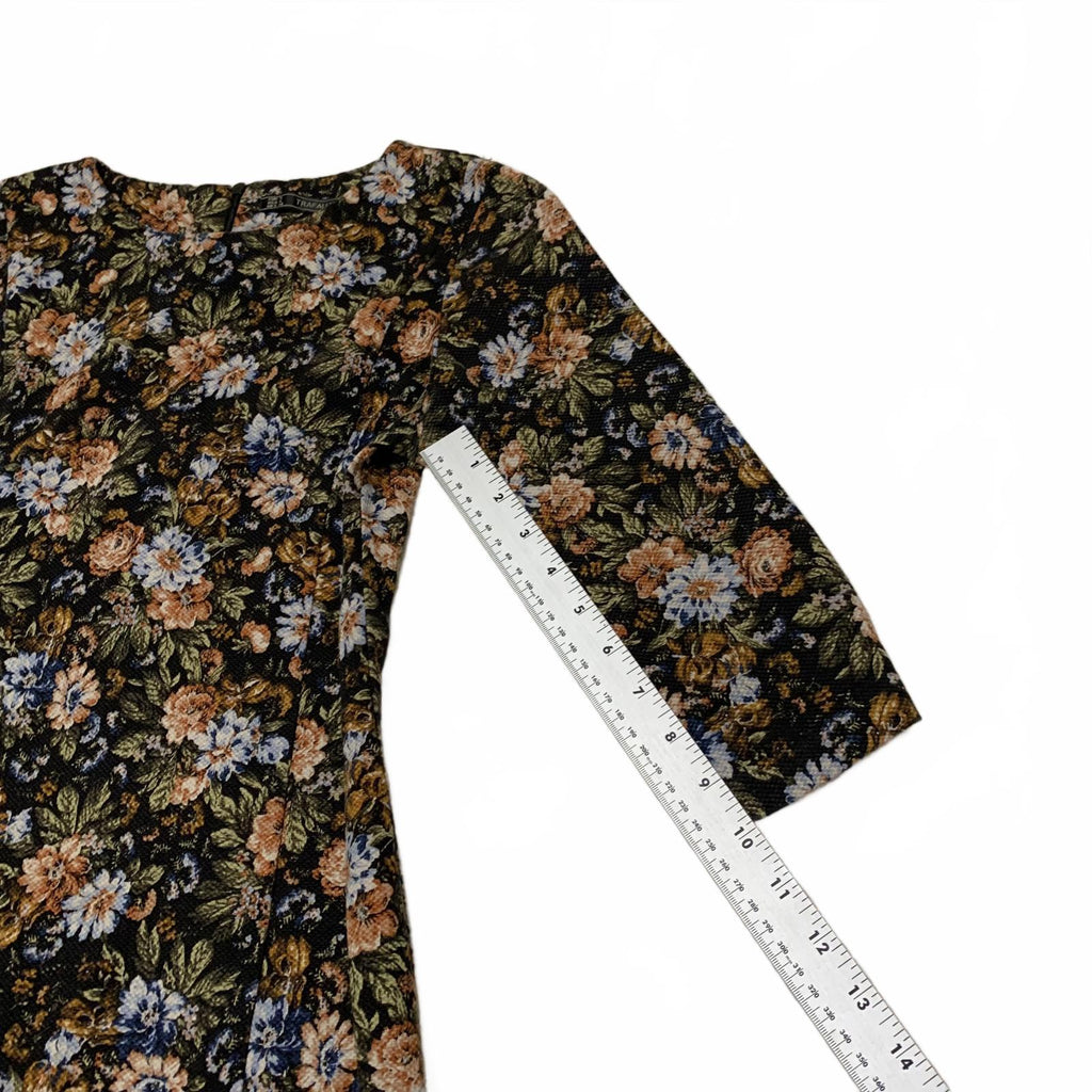 Zara Trafaluc Women's Size S Floral Dress Long Sleeve Y2K Retro