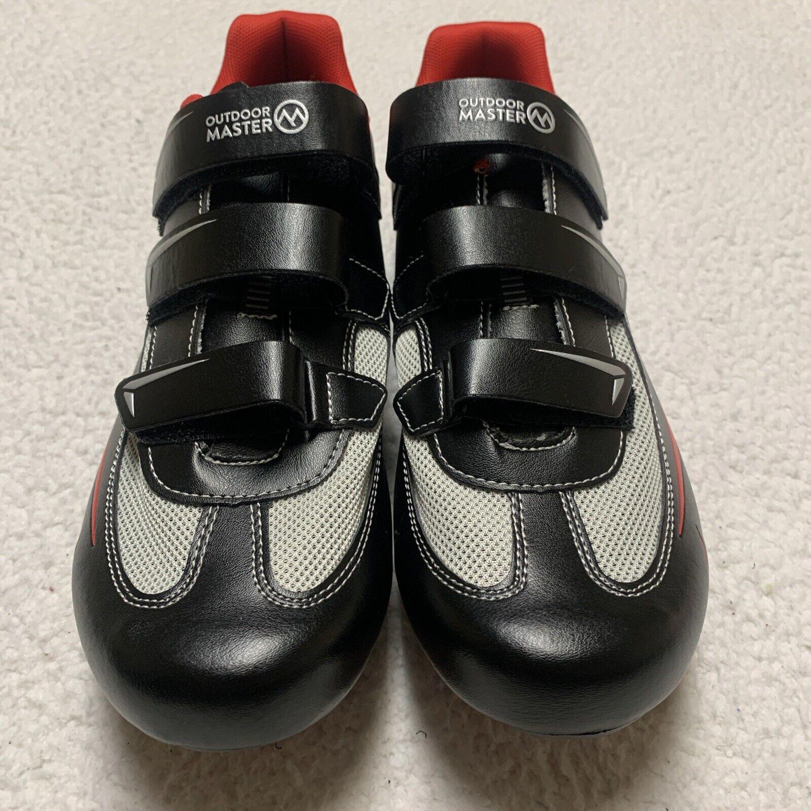 Outdoor Master Unisex Women’s Size 13 Men’s 11 Black Red Gray Cycling Shoes
