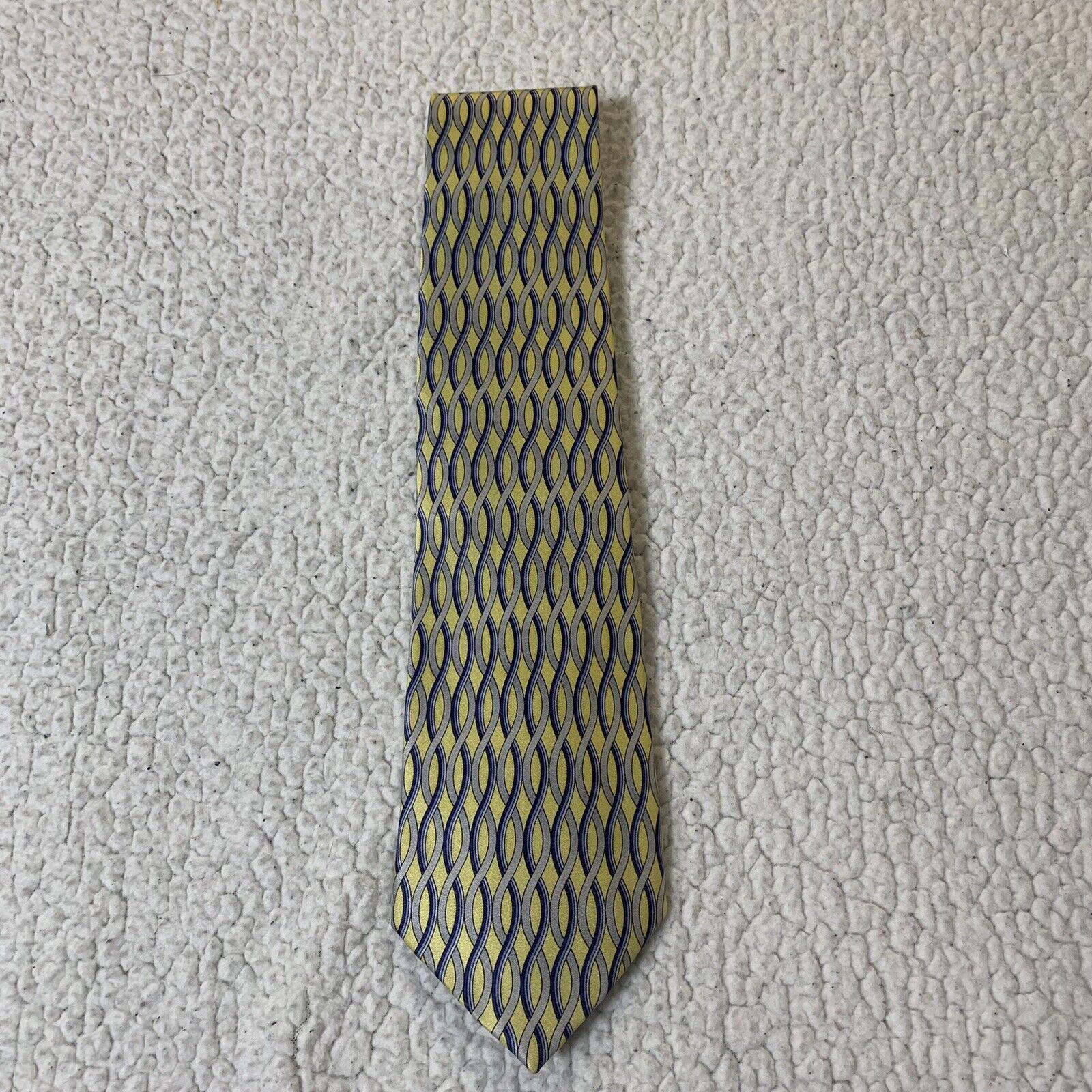Umo Lorenzo Men's Tie Yellow Blue Grey Italian Design