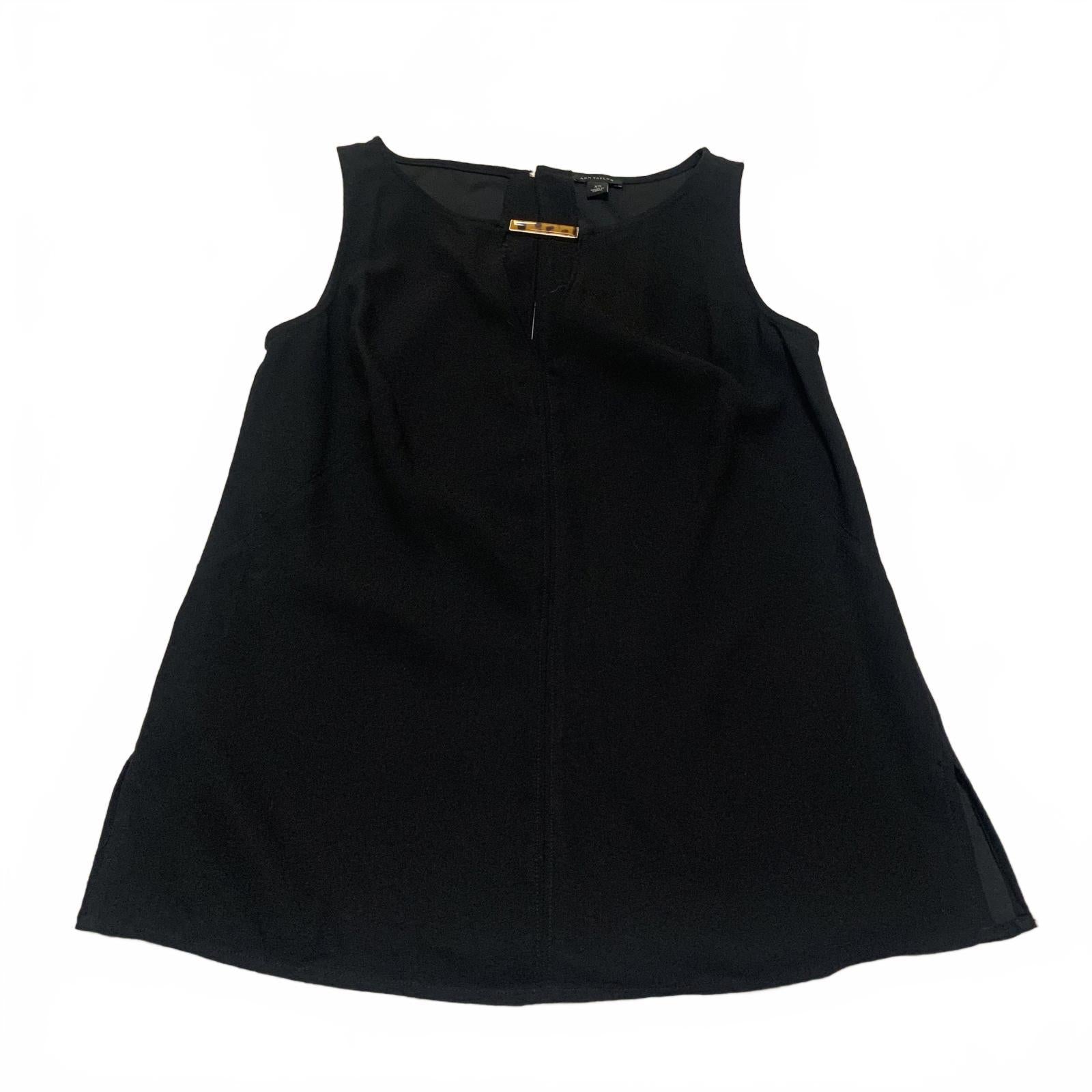 Ann Taylor Women's Size X-Small Black Sleeveless Blouse