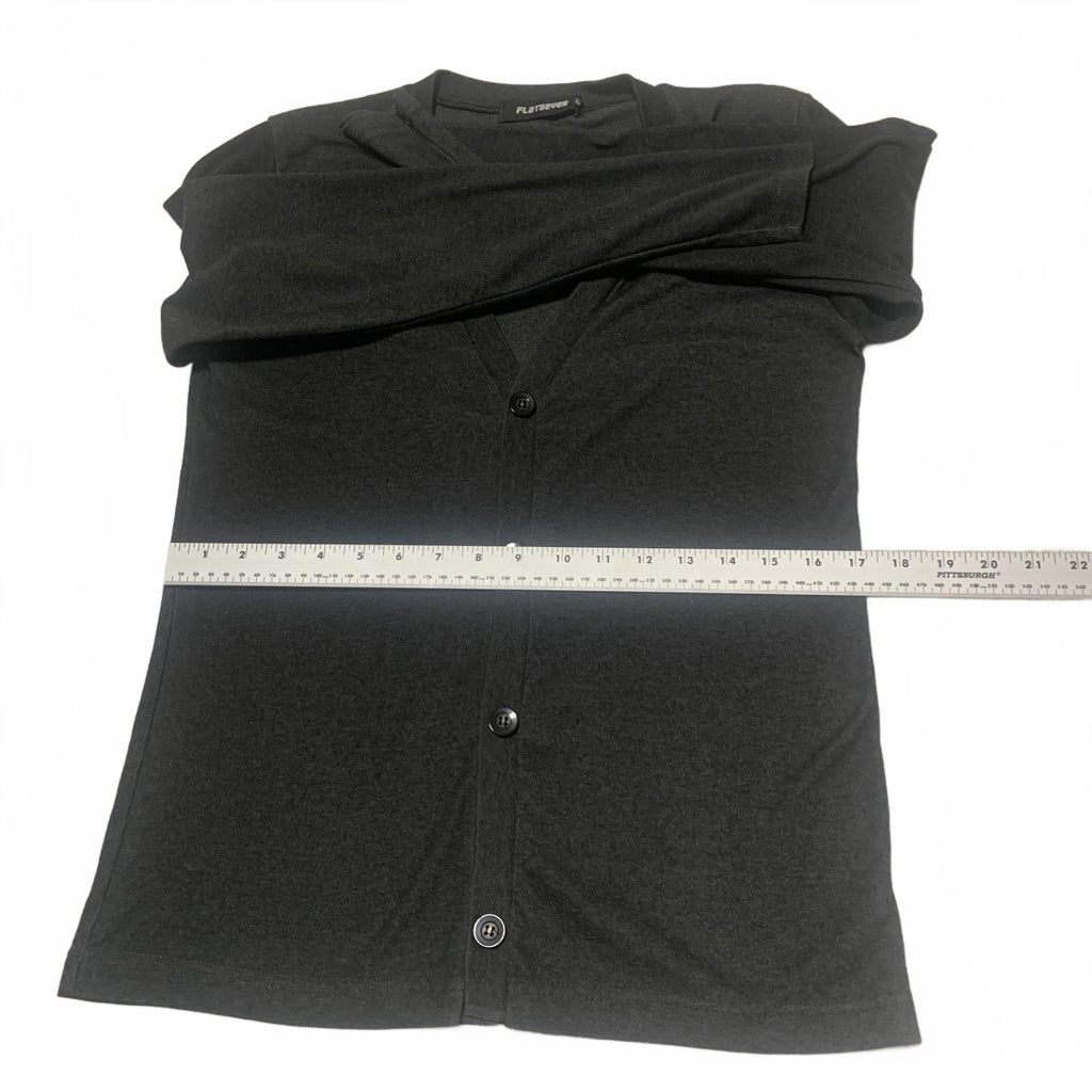 Flatseven Women's Size M Charcoal Gray Button Up Cardigan Sweater Minimalist