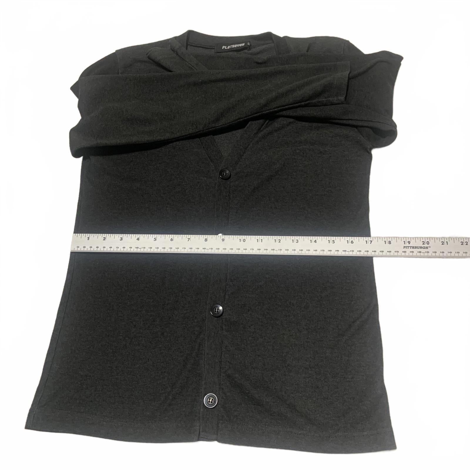 Flatseven Women's Size M Charcoal Gray Button Up Cardigan Sweater Minimalist