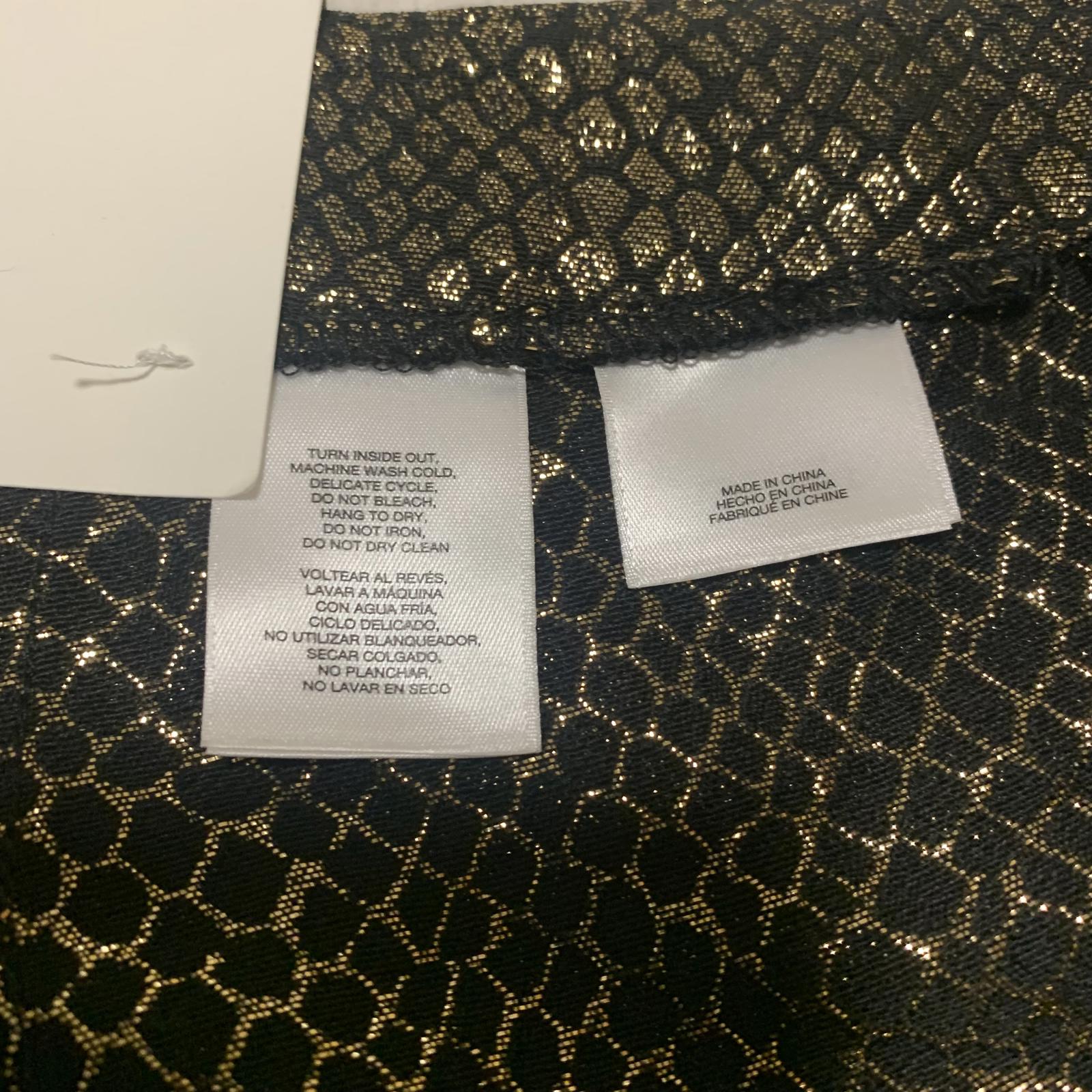 Anne Klein Womens Size 8 Metallic Gold Black Snake Skin Patterned Pants