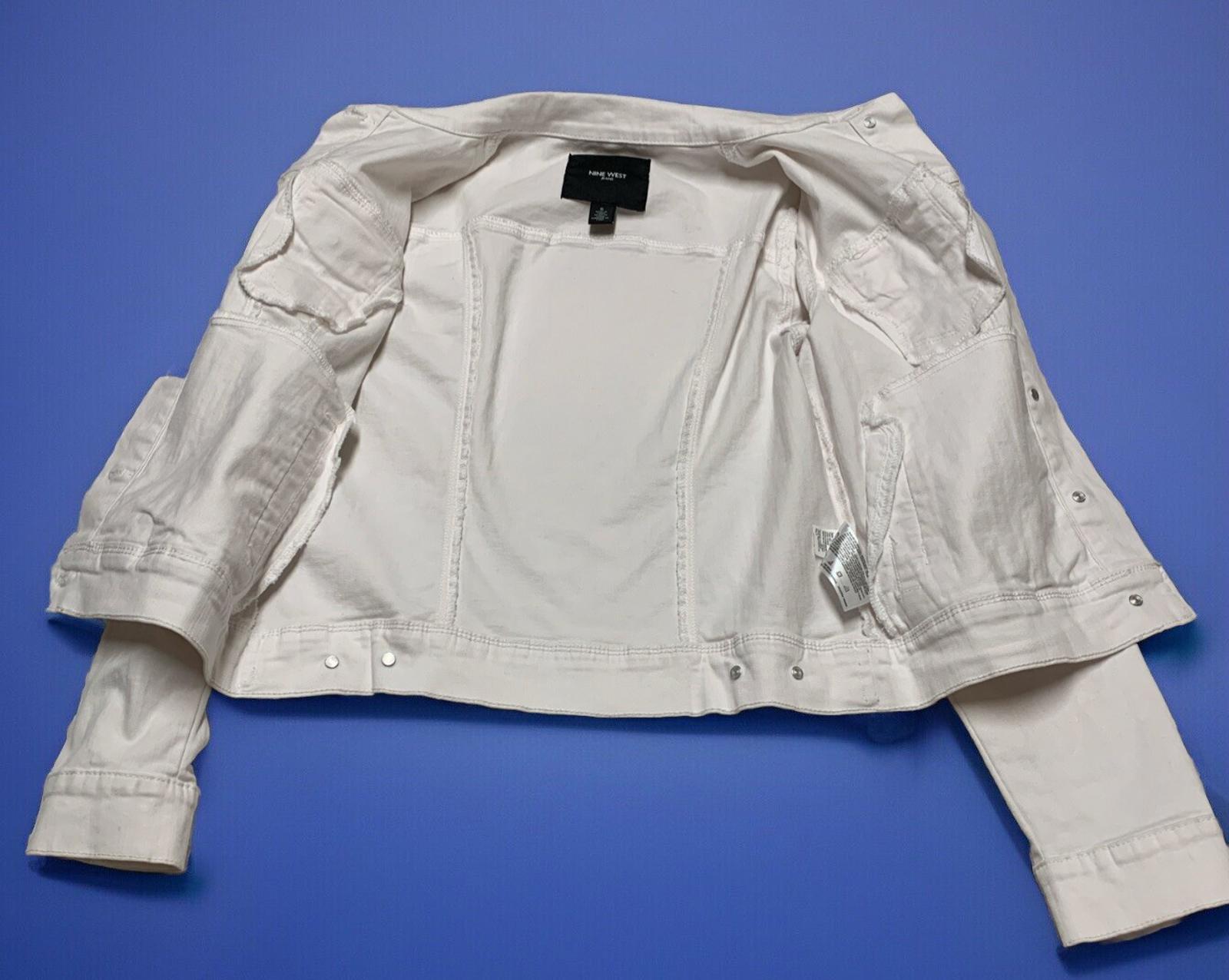 Nine West Jeans Women’s Small White Denim Sarah Jacket Buttons
