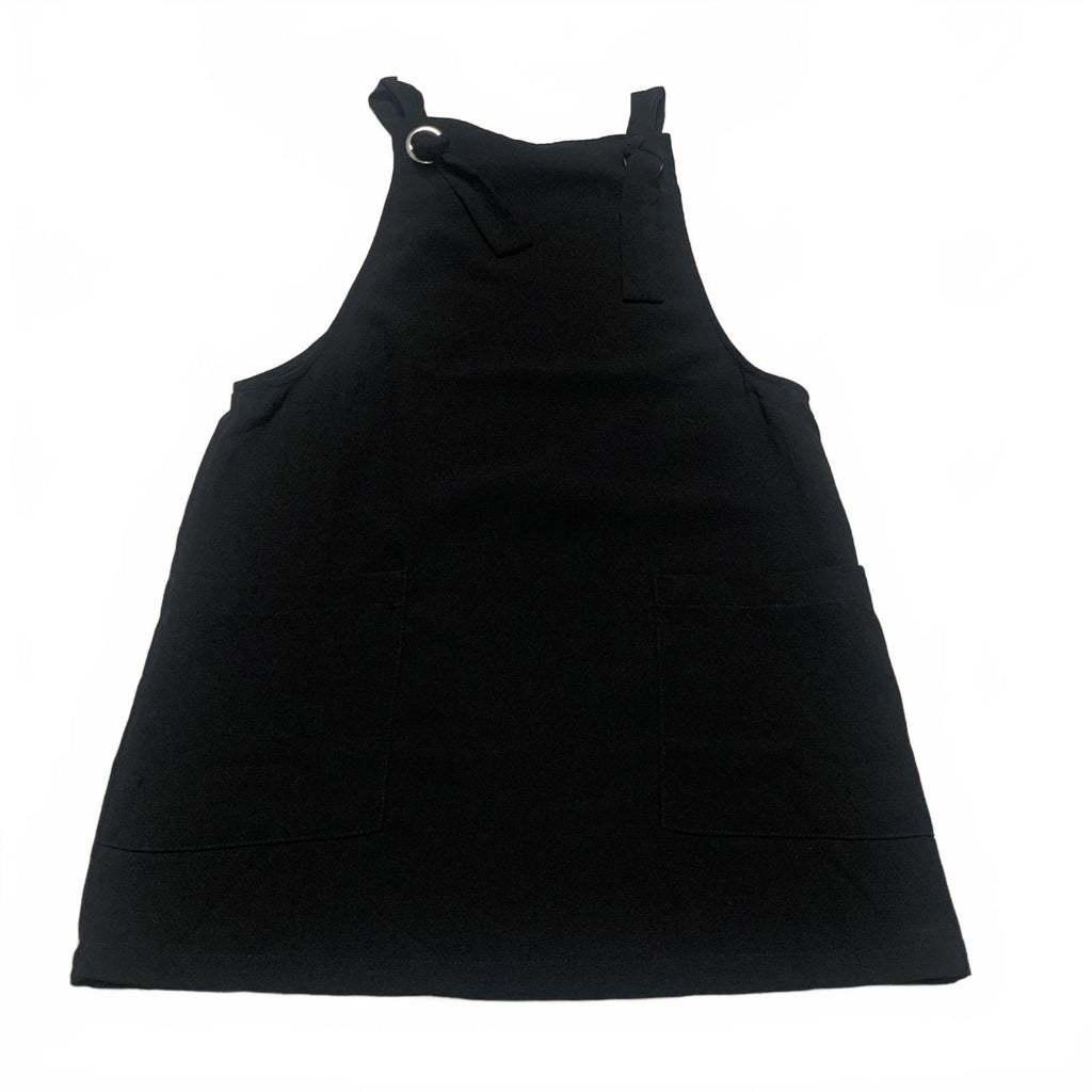 MNG Womens Sz 2 Black Overall  Sleeveless Dress Romper Pockets