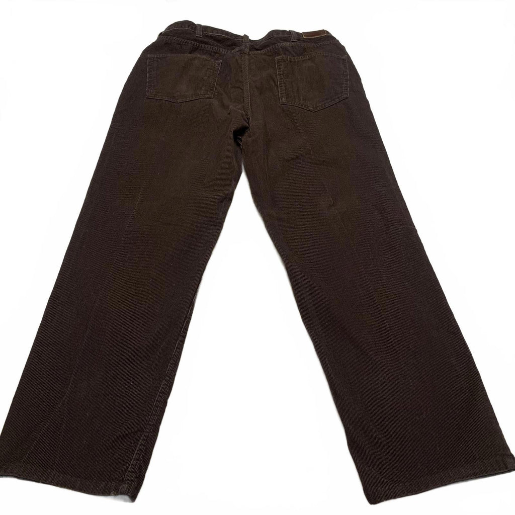 Lands' End Men's Size 38 Brown Traditional Fit Tapered Leg Corduroy Pants