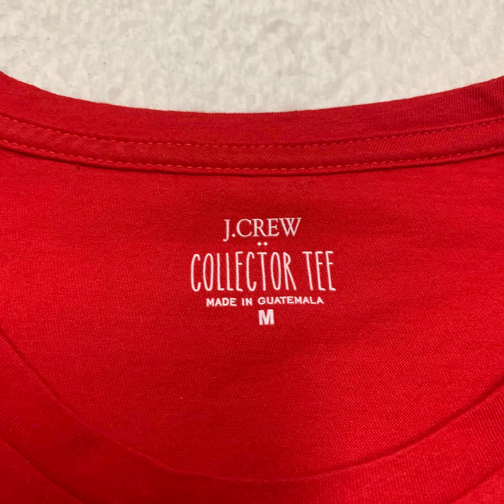 J.Crew Women's Size Medium Red Leopard Heart T-Shirt Collector Tee