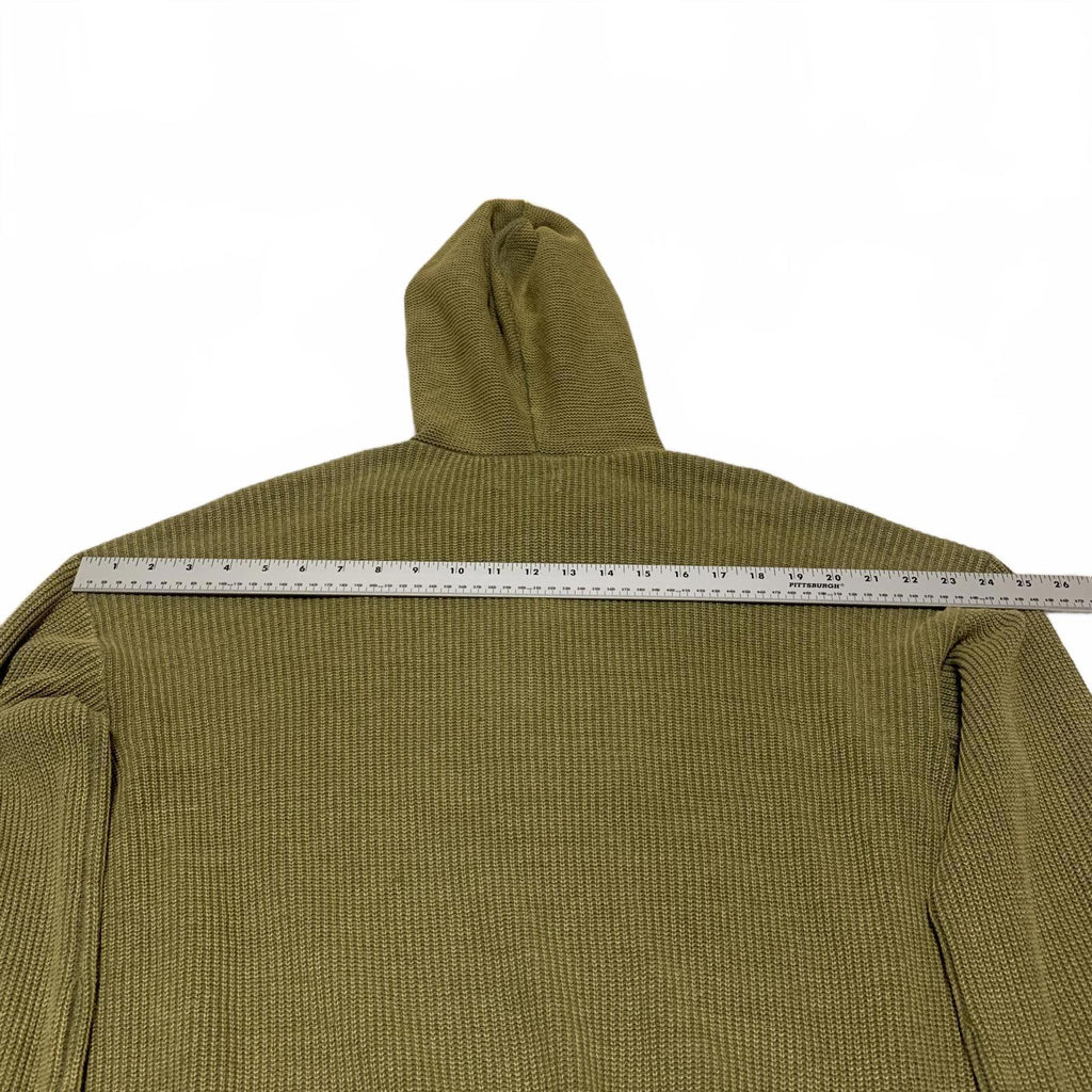 Sonoma Women's Size M Olive Green Knit Hoodie Button Detail