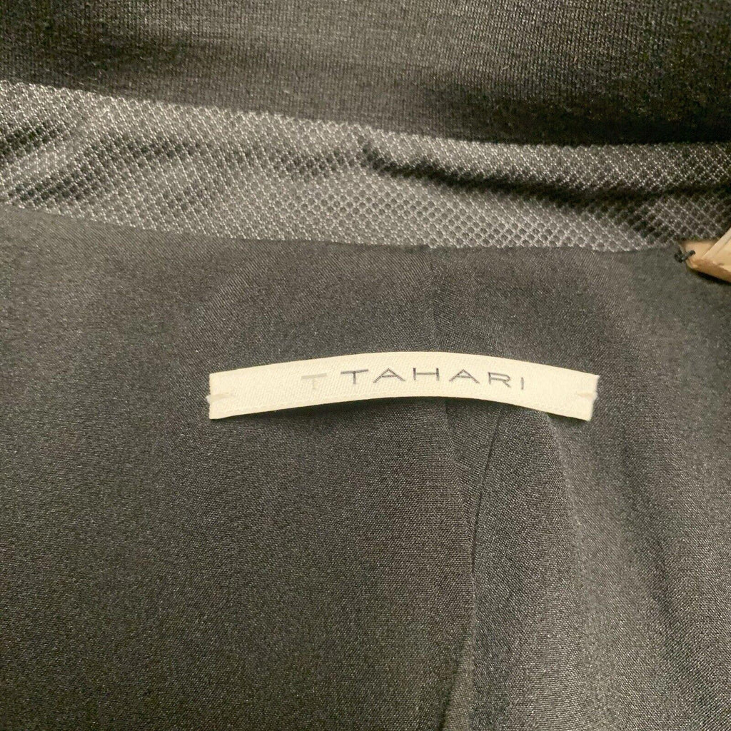 Tahari Knit Blazer Dual Texture Women Size 4 Jacket Black Gray