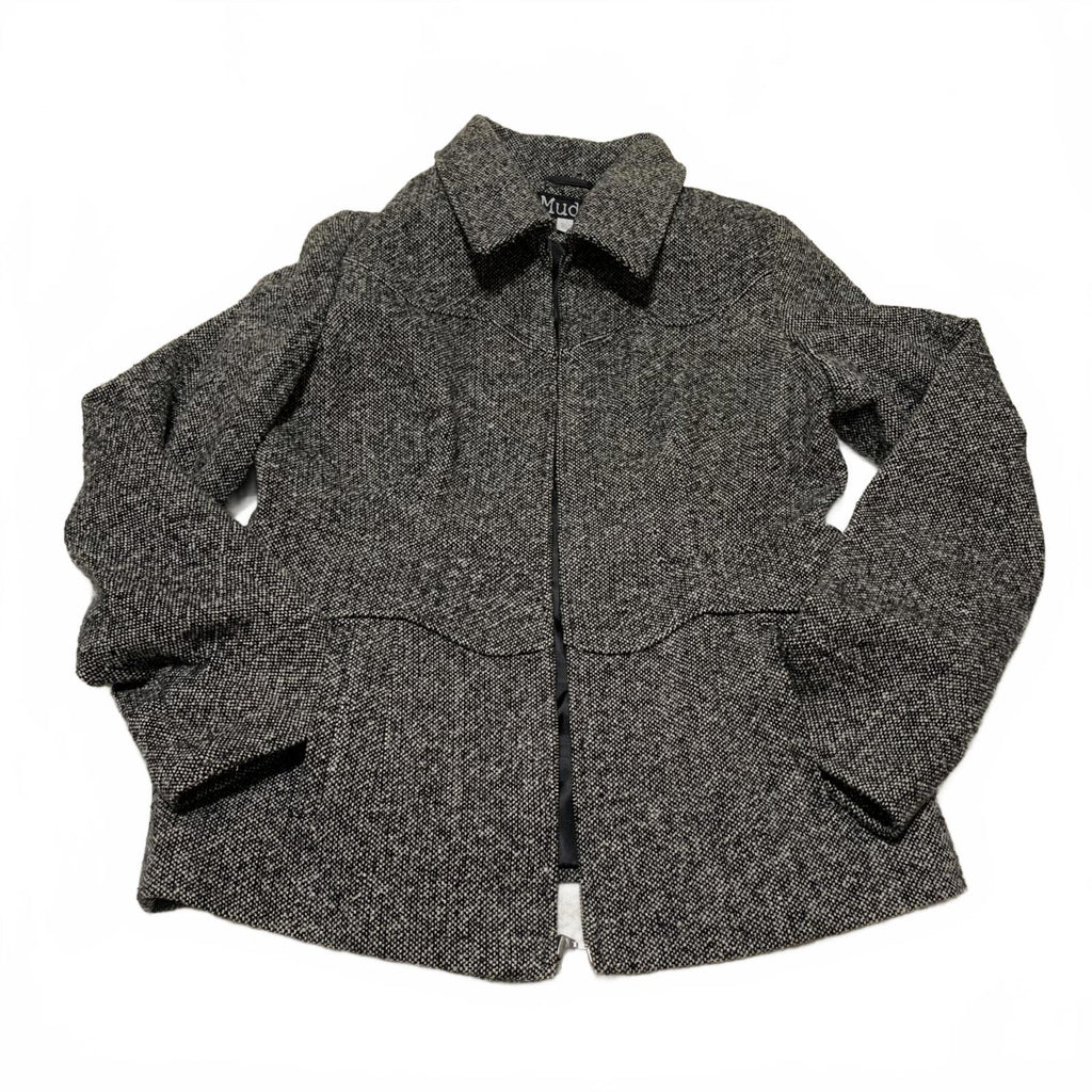 Vintage Mudd Wool Zip Up Coat  Gray  Made in Ukraine  RN 14981 Y2K Style Size M