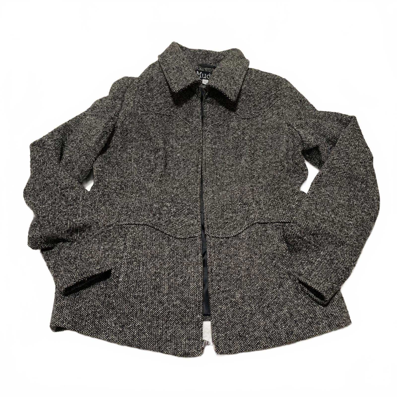 Vintage Mudd Wool Zip Up Coat  Gray  Made in Ukraine  RN 14981 Y2K Style Size M