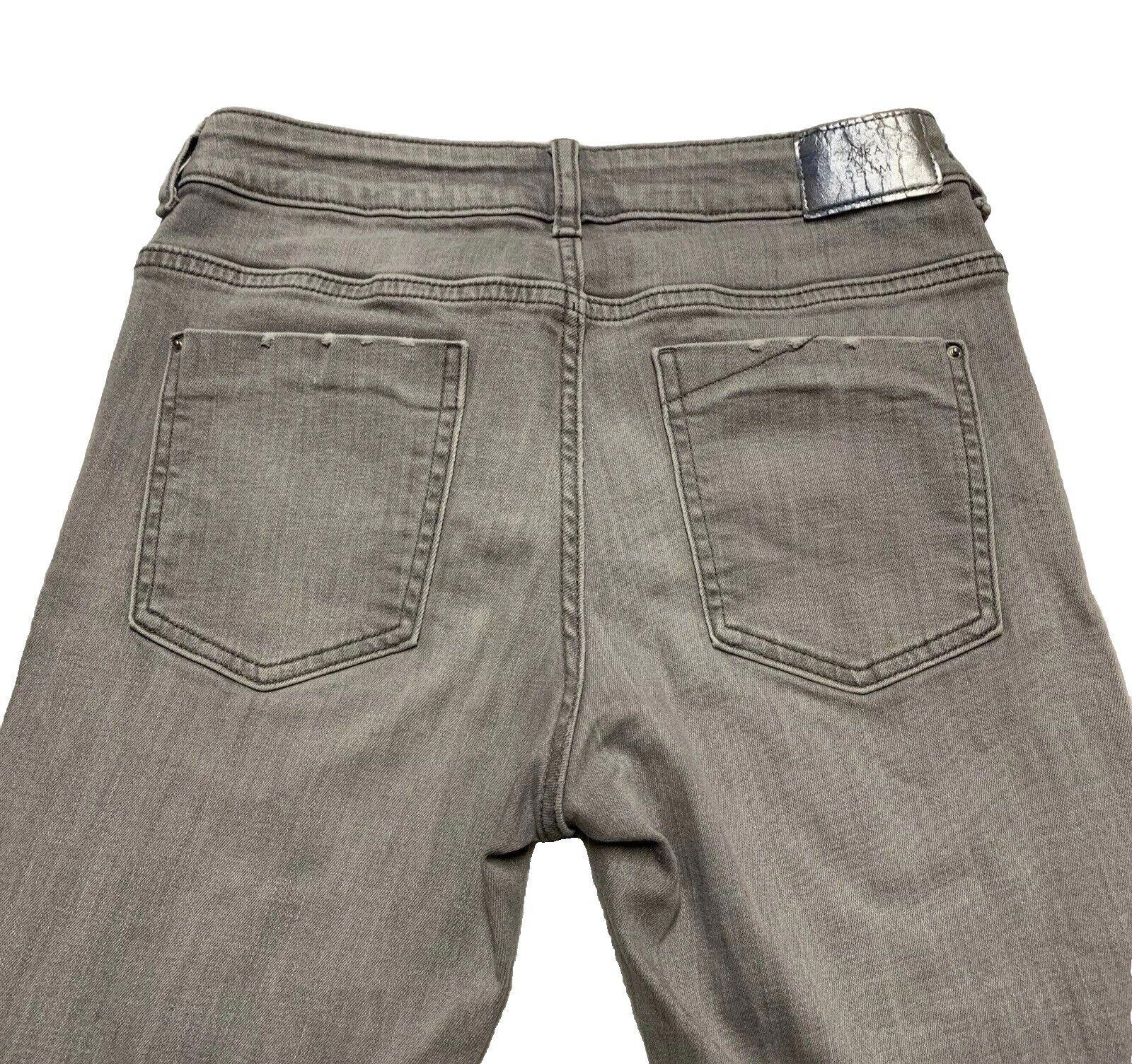 Zara Women's Size 6 Gray Light Wash Skinny Distressed Jeans