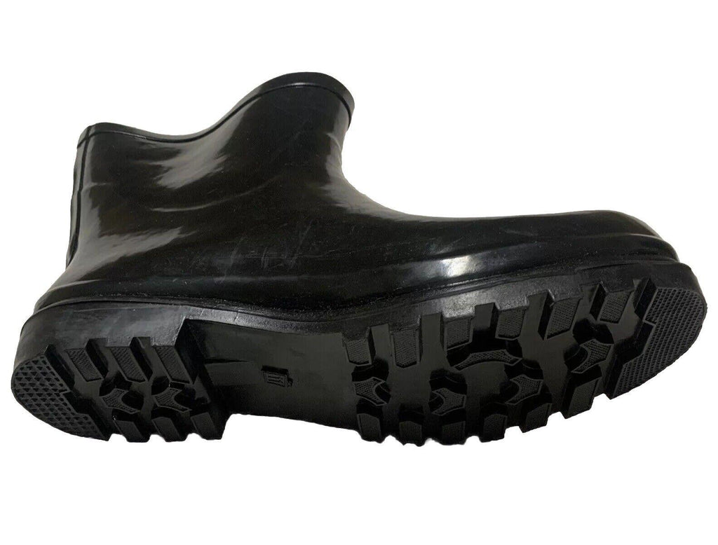 DEW Rubber Sole Rain Women's Boots Sz 11 Shiny Black Ankle Height Buckle Pull-on