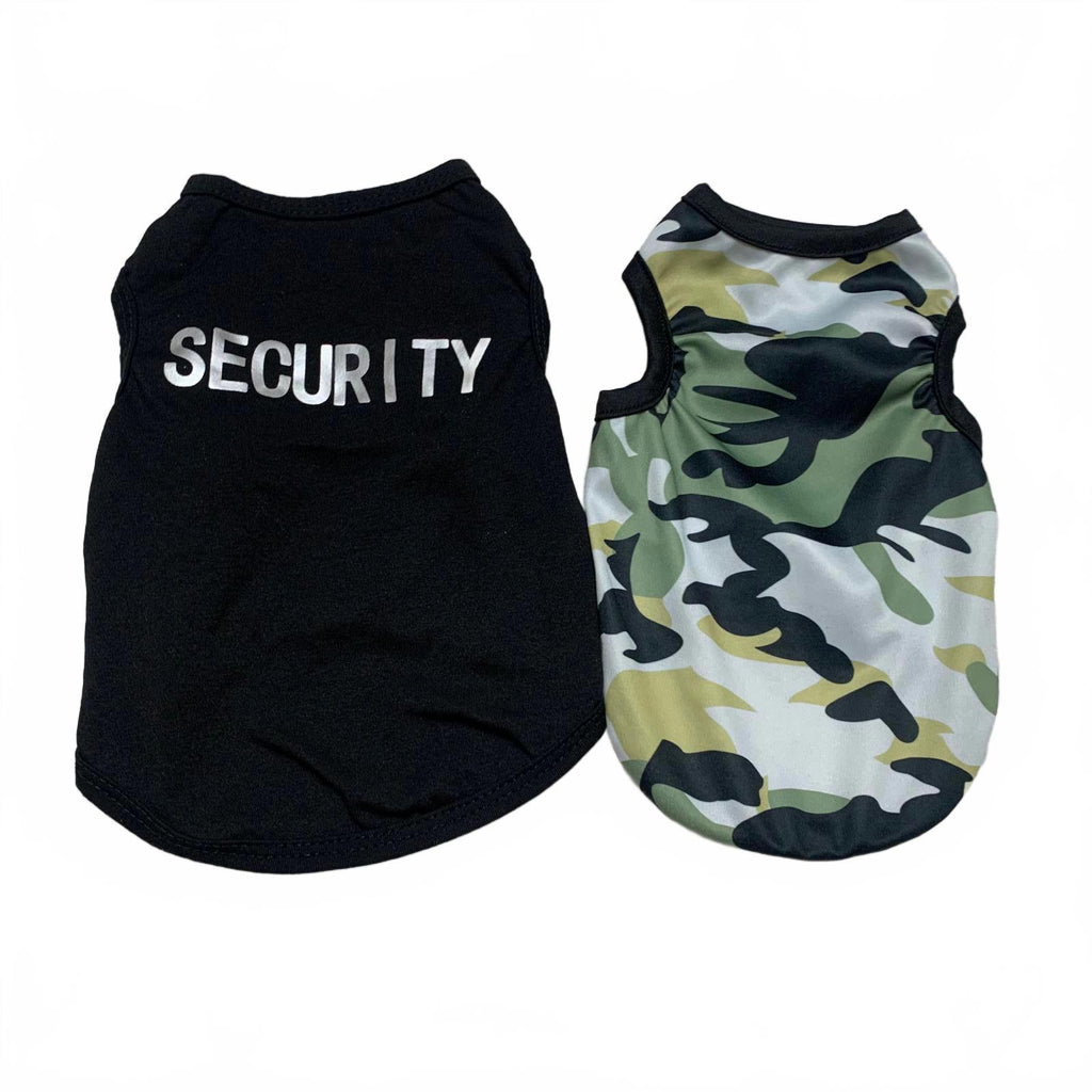 Two pack Dog Shirt Small Black Security & Camo