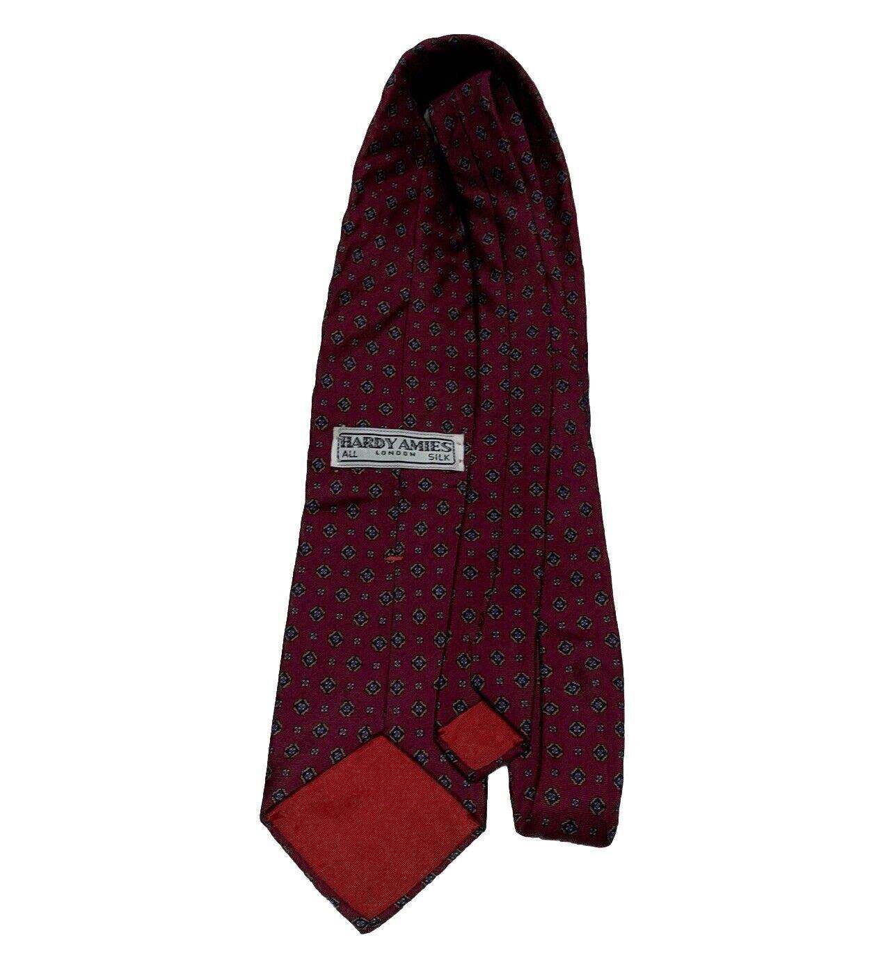 Hardy Amies London Men's Silk Tie Burgundy One Size Fits Most