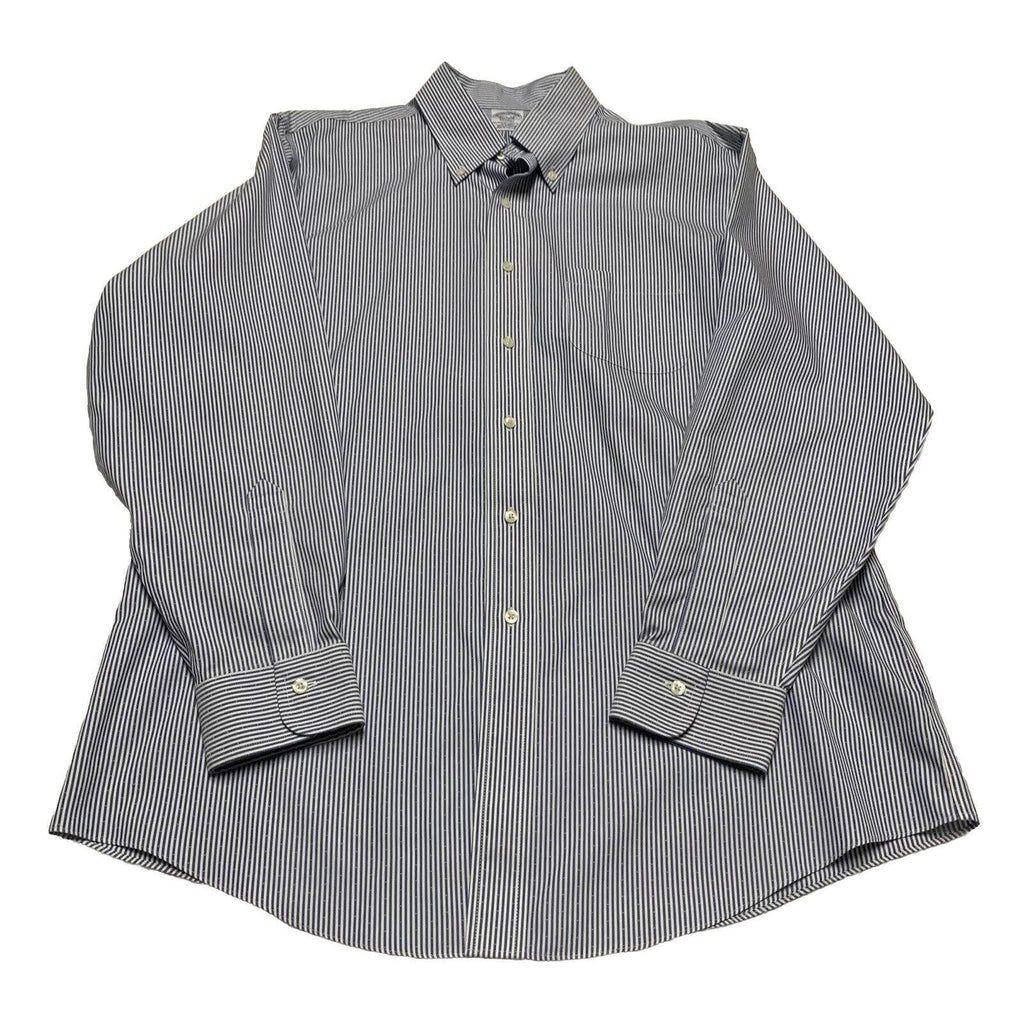 Brooks Brothers Regent Shirt Mens 16 1/2 - 34 Blue Striped Long Sleeve Non-Iron