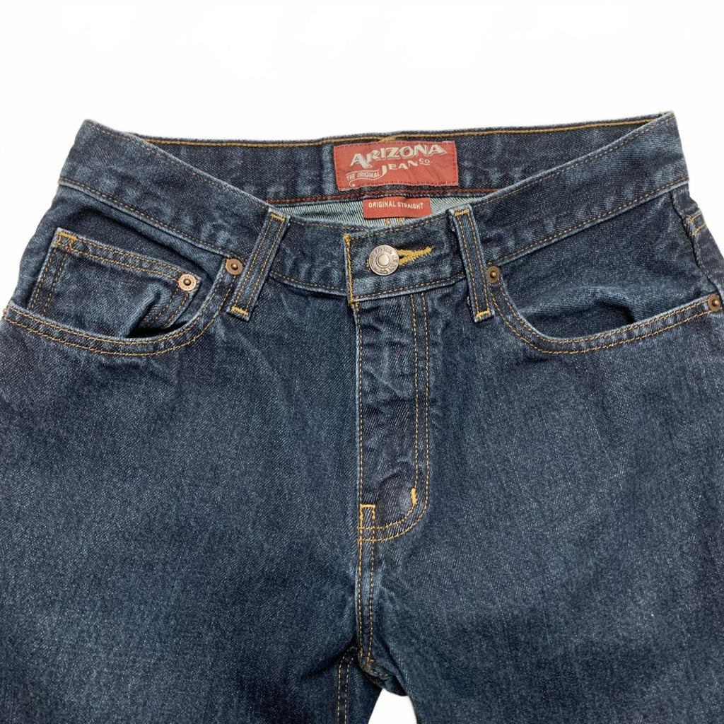 Arizona Womens Size 29 Blue Dark Wash Wide Leg Jeans 26.5 x 29L