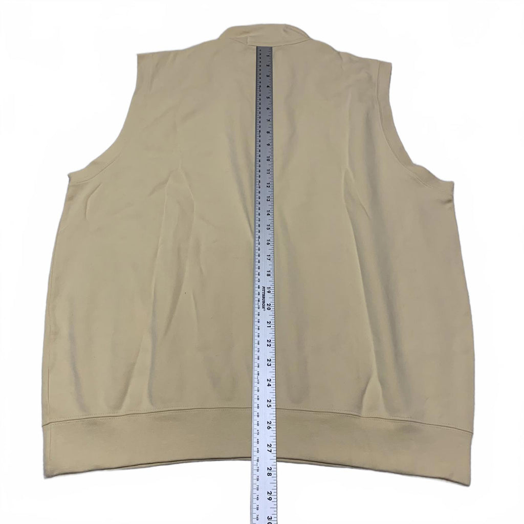Fairway & Greene Men's Size L Beige Yellow Sleeveless Vest Zip Pima Cotton Peru