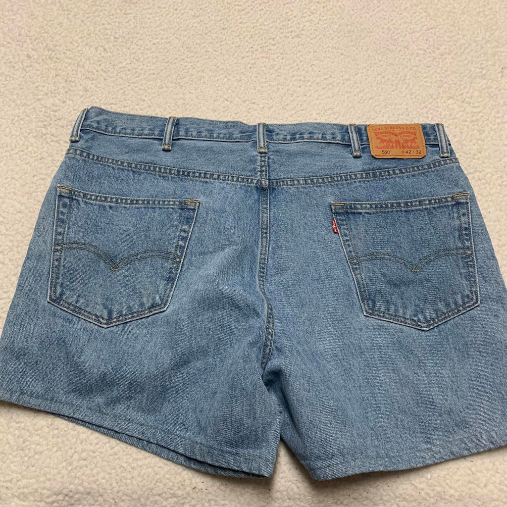 Levi’s 550 Men's Altered Blue Sz 42 Denim Shorts W41.5  Actual