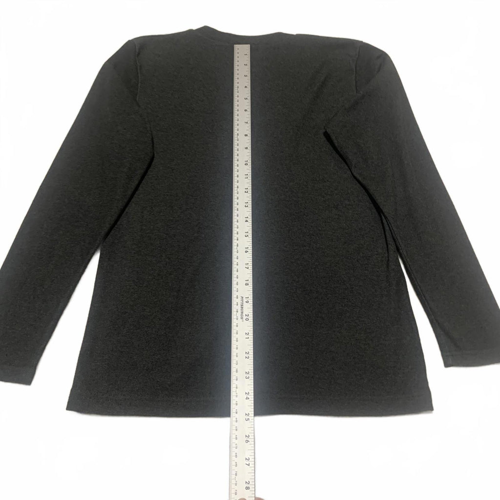 Flatseven Women's Size M Charcoal Gray Button Up Cardigan Sweater Minimalist
