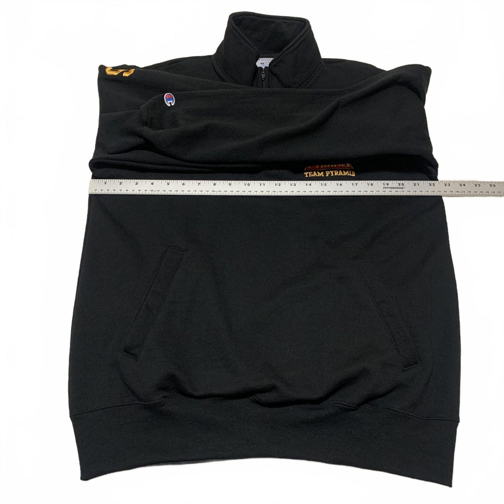 Champion Eco Authentic Men’s Team Pyramid Size L Black Quarter-Zip Sweatshirt