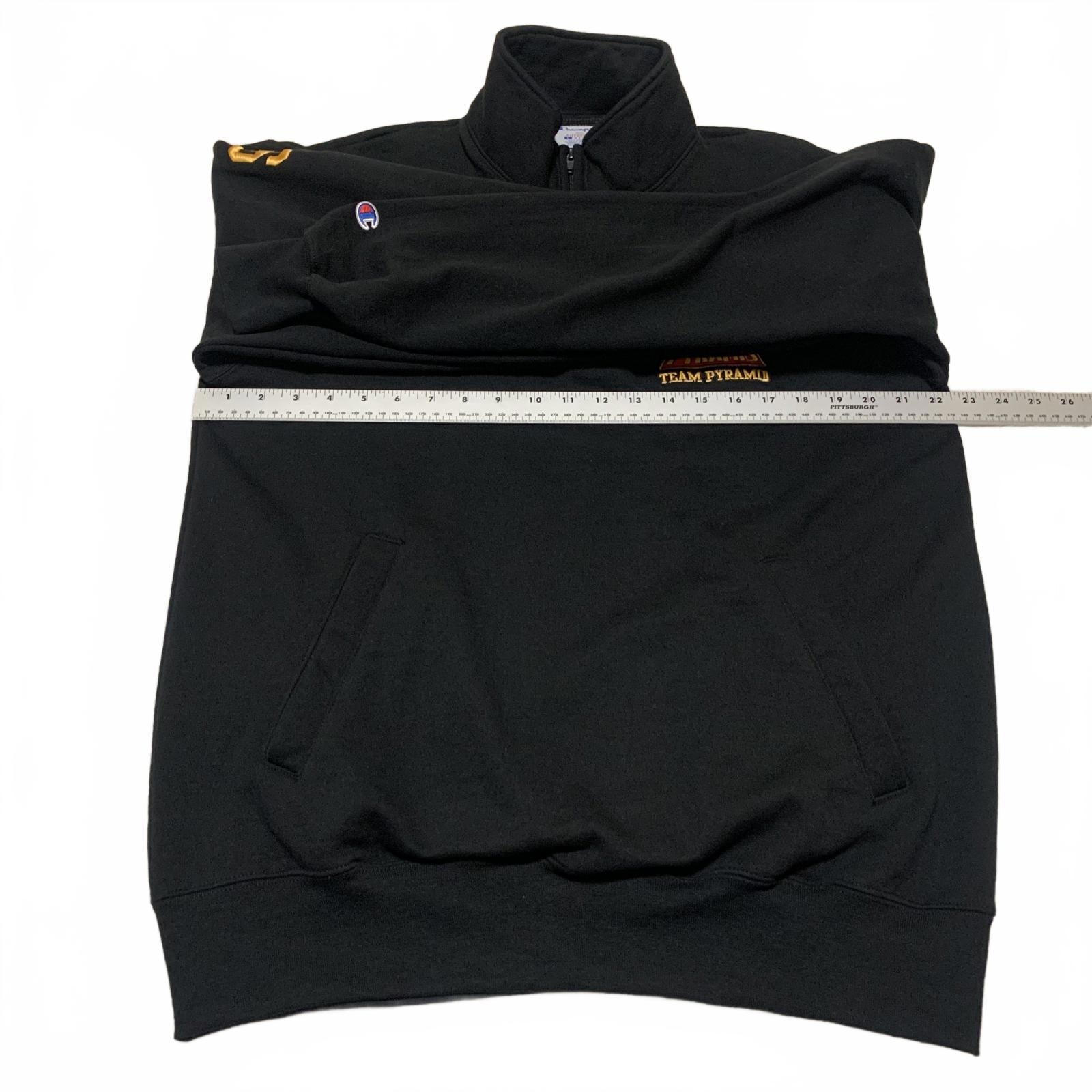 Champion Eco Authentic Men’s Team Pyramid Size L Black Quarter-Zip Sweatshirt