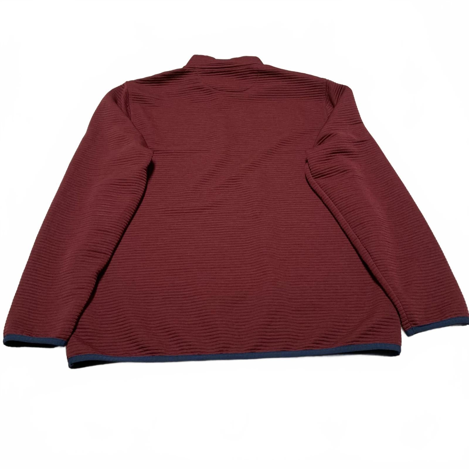 J.Crew Men's Size Large Authentic Fleece Burgundy  Pullover Jacket