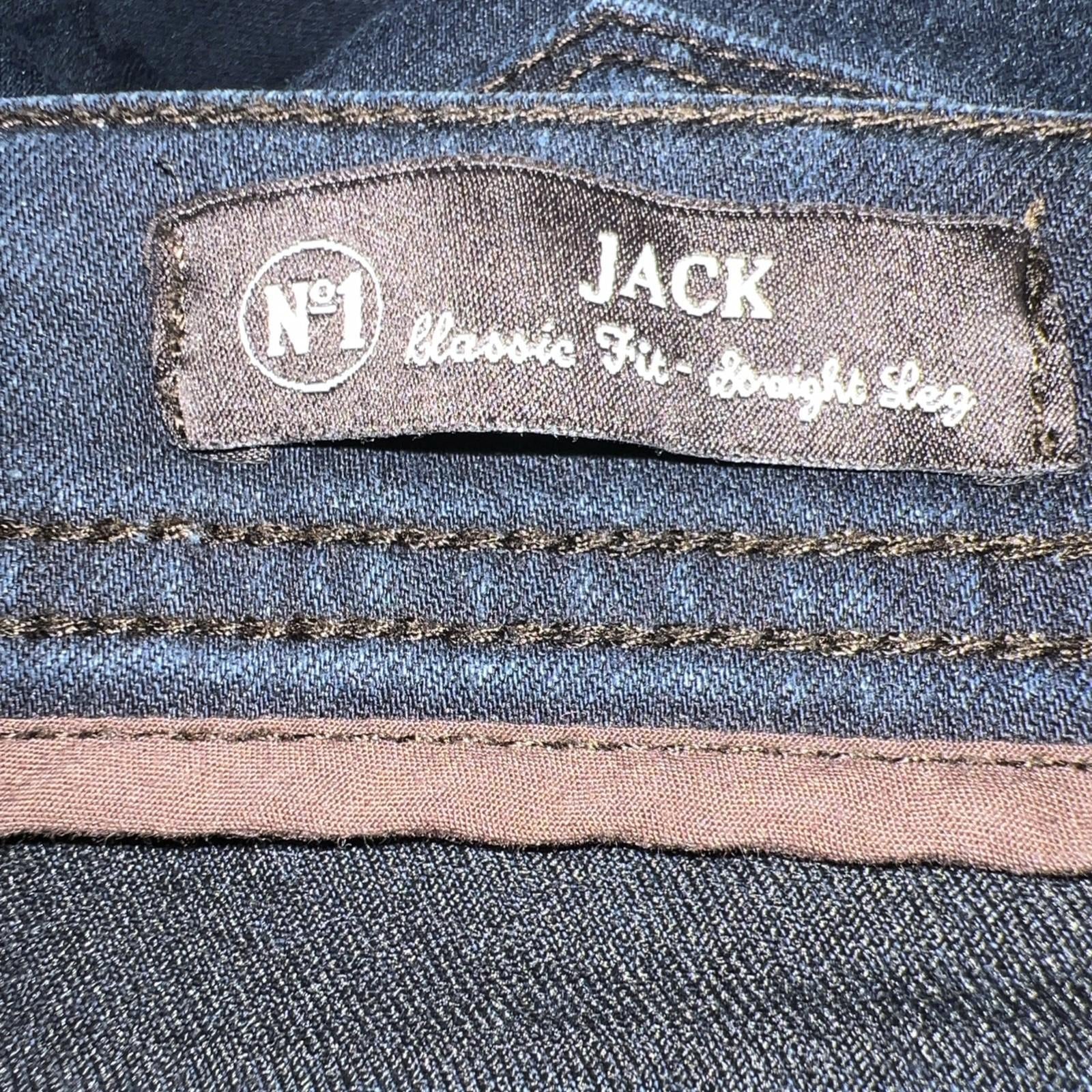 Jack of Spades Men's Jeans 33 x 26.5 Altered Dark Blue  Straight Leg Classic Fit