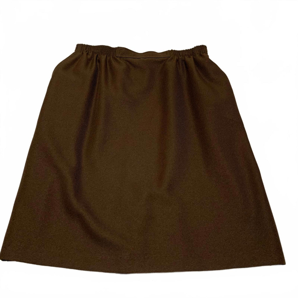 Vintage Y2K Alfred Dunner Women's Size 16 Wide Brown Polyester Skirt 2 Pockets