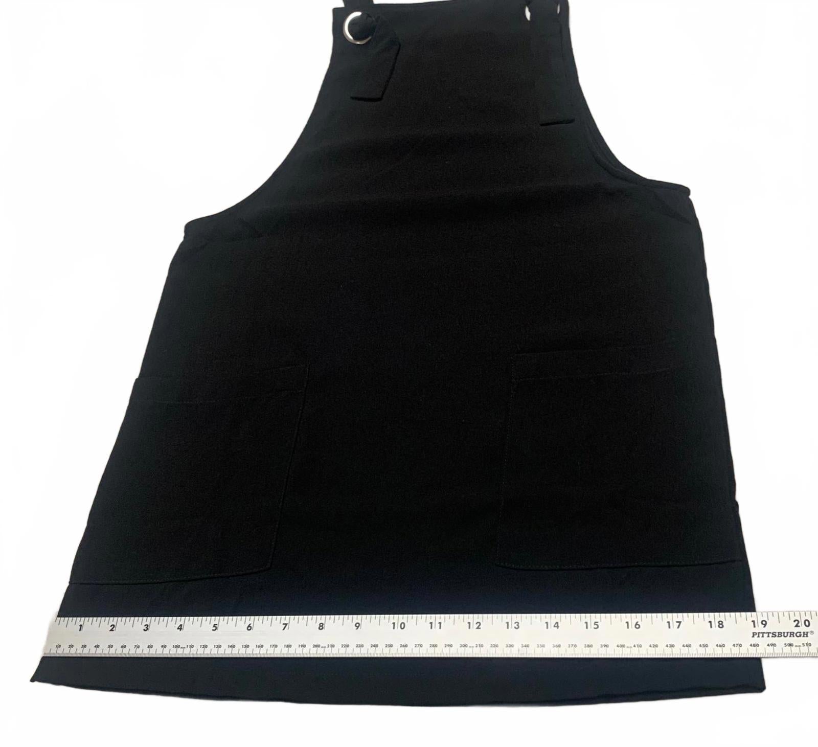 MNG Womens Sz 2 Black Overall  Sleeveless Dress Romper Pockets