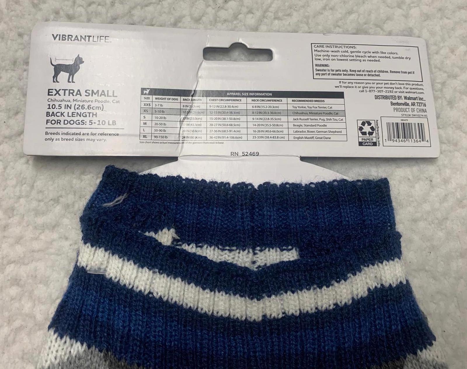 NWT Vibrant Life Dog Pet  Sweater Set 2 Pack  XS Red & White  Knit Holiday Style