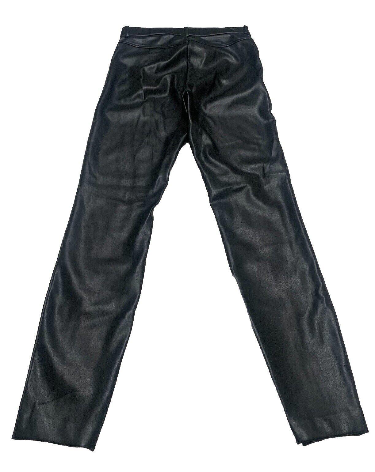 Zara Pants Women's Small Black Polyester/Faux Leather Ankle