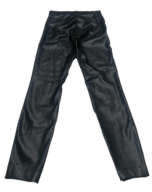 Zara Pants Women's Small Black Polyester/Faux Leather Ankle