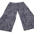 Charter Club Weekend Women's 3X Navy Abstract Print Wide-Leg Pants W41