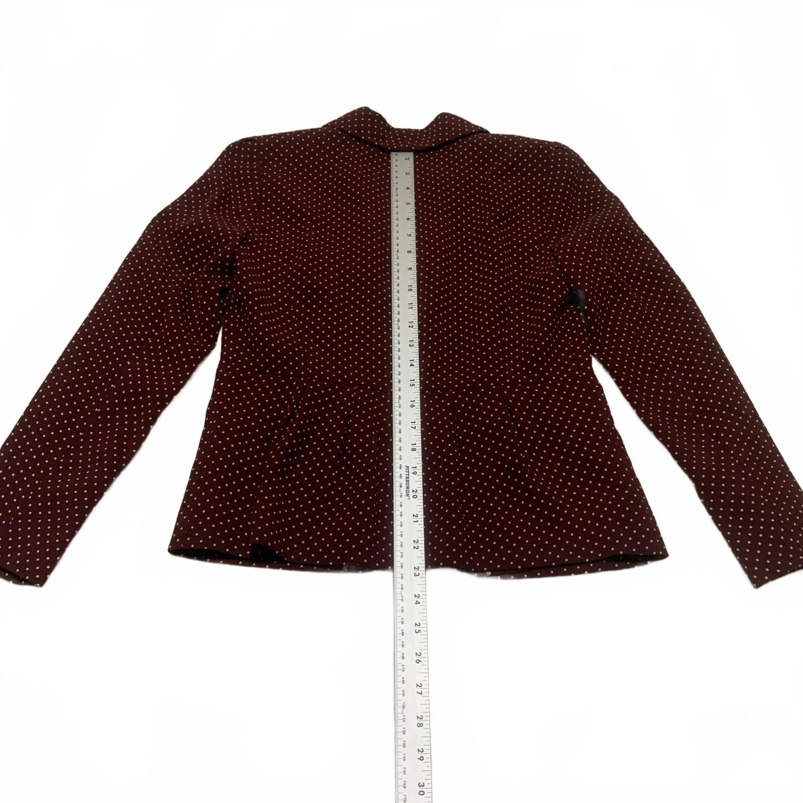 Women's Burgundy Polka Dot Blazer | LOFT Ann Taylor Petite Size S | Professional Work Jacket