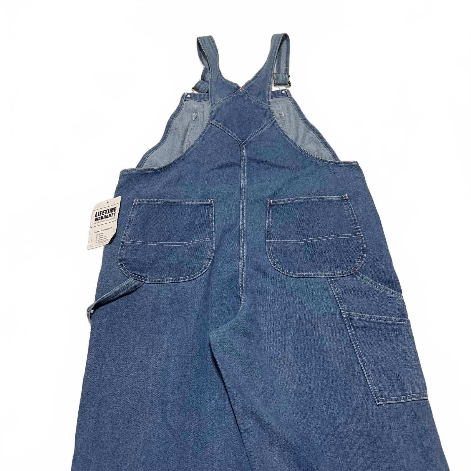Overol de mezclilla azul para hombre Hisea de NWT, 40 de ancho x 30 de largo, etiquetas, peto de trabajo 100 % algodón