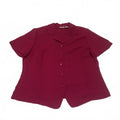 Liz Baker Women's Size 12 Fushia Short Sleeve Button-Up Blouse