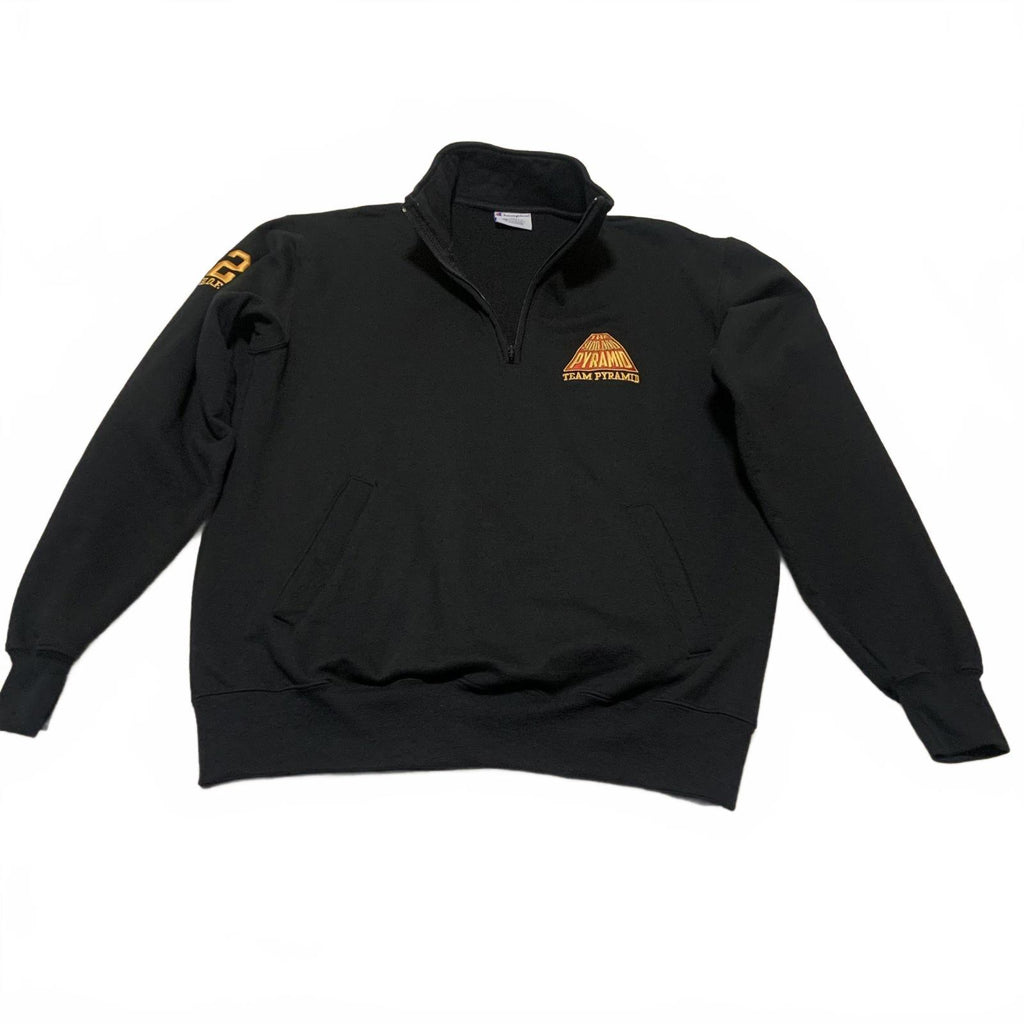 Champion Eco Authentic Men’s Team Pyramid Size L Black Quarter-Zip Sweatshirt