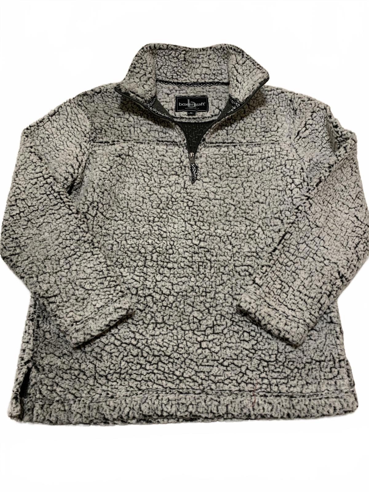 Boxercraft Men's Size M Gray Sherpa Fleece Quarter-Zip Pullover Jacket