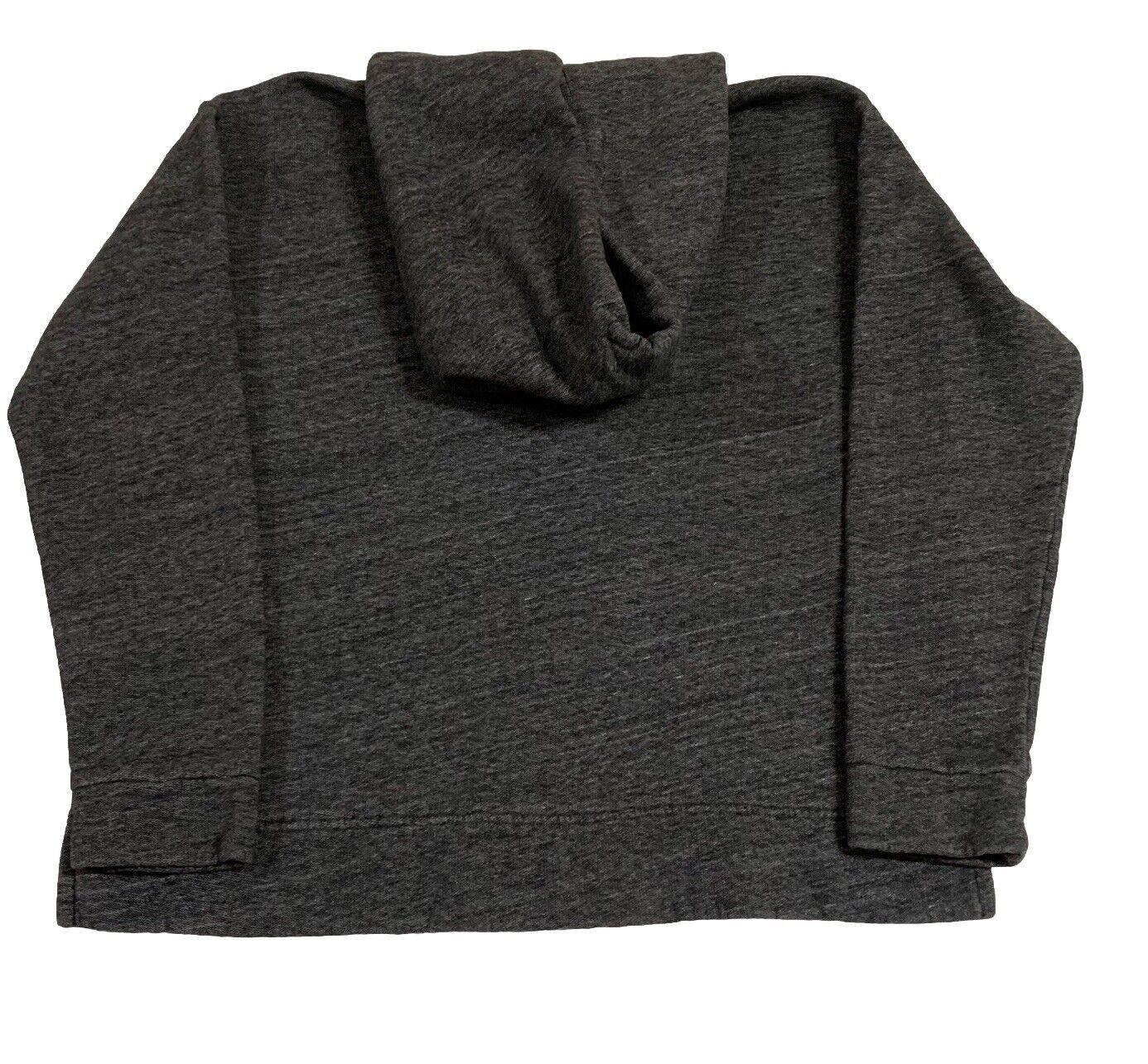 J Crew Hoodie Sweater Women's Size M Black Charcoal Sweatshirt Hem