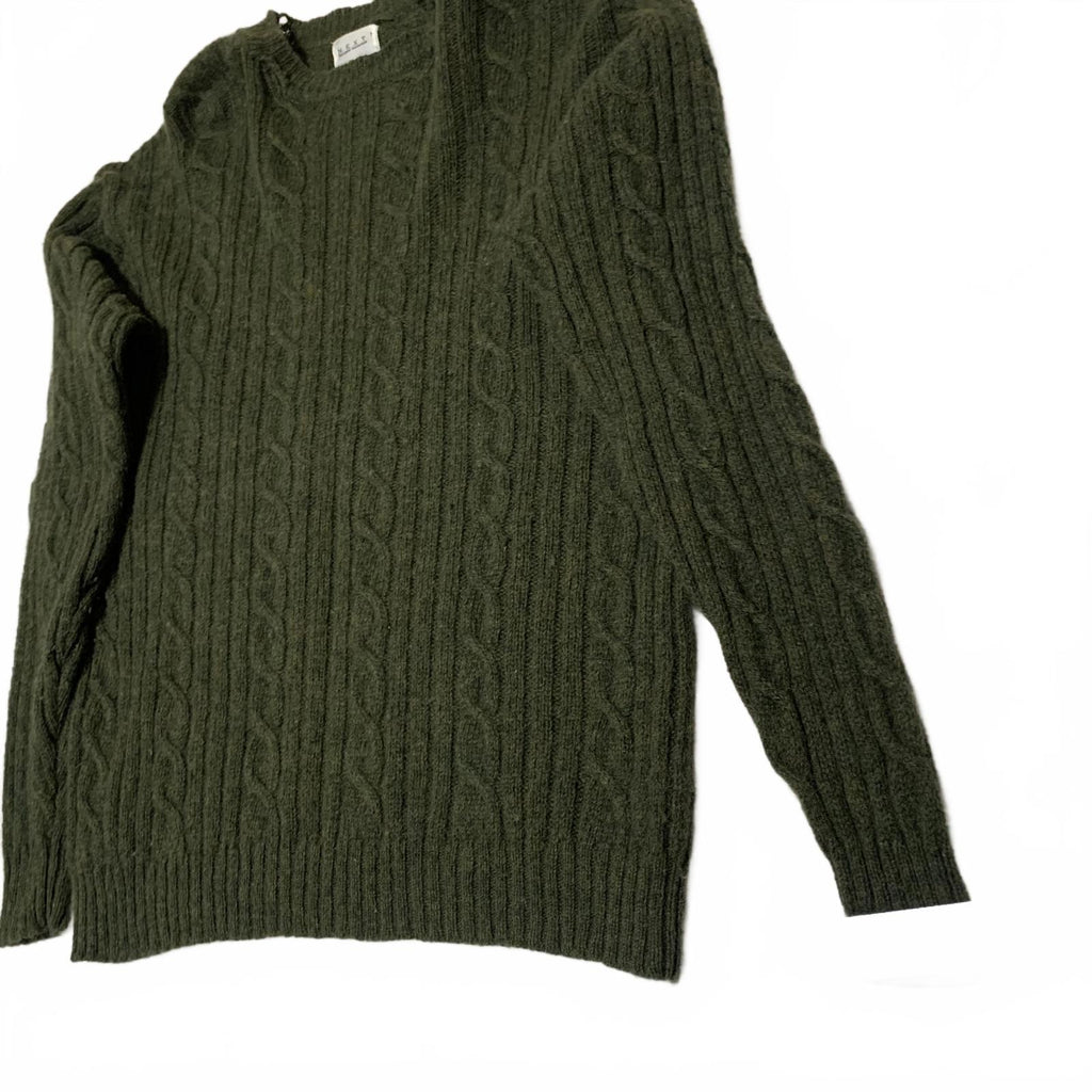 Next Designer Collection Women's Size M Wool Sweater Olive Green Shetland