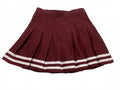 VTG Chasse Women's Adult 6 S Burgundy Pleated Skirt White Stripes Cheerleader