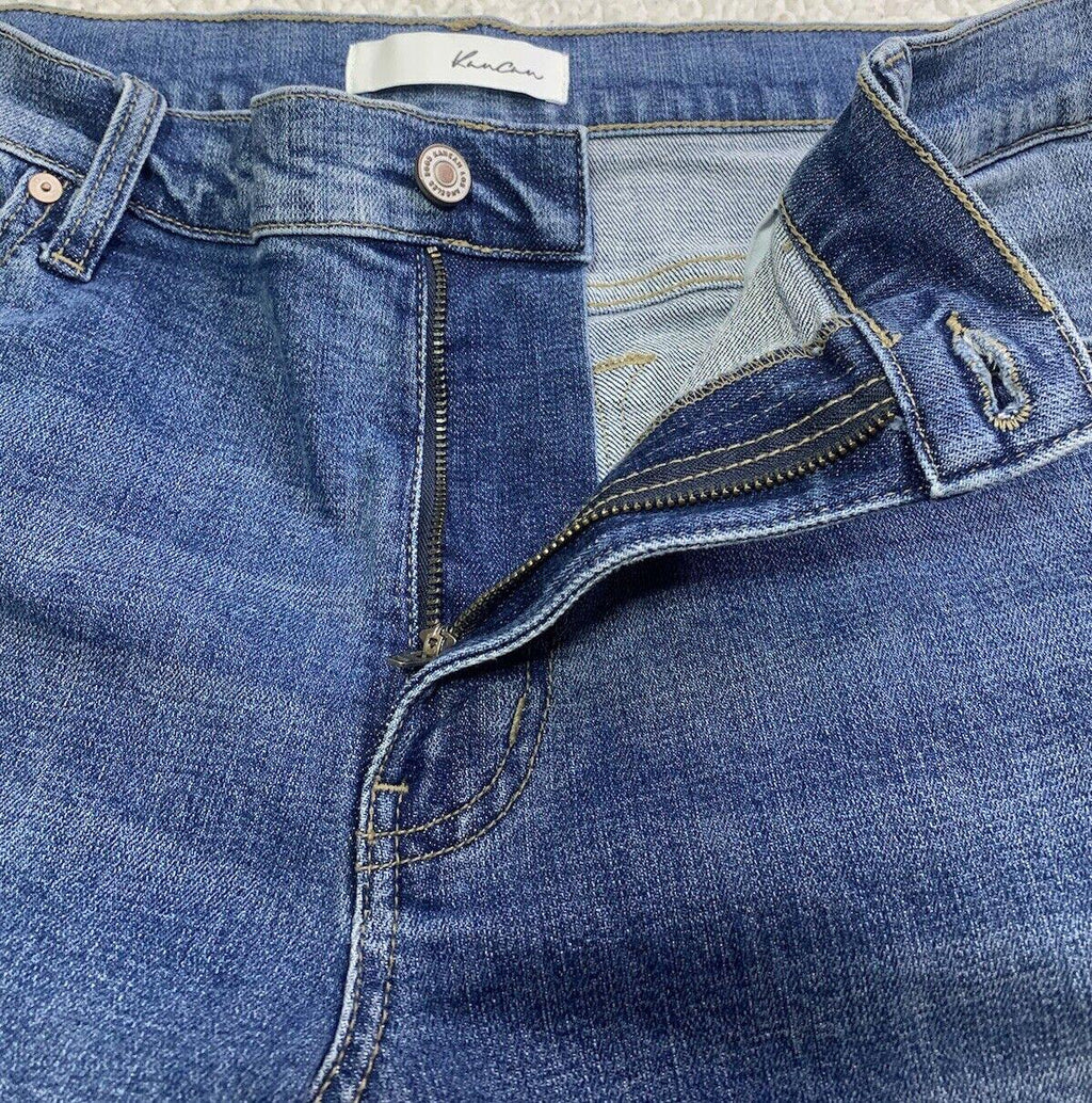 Kancan Jeans Women's Size 13 30 Blue Distressed Straight Leg