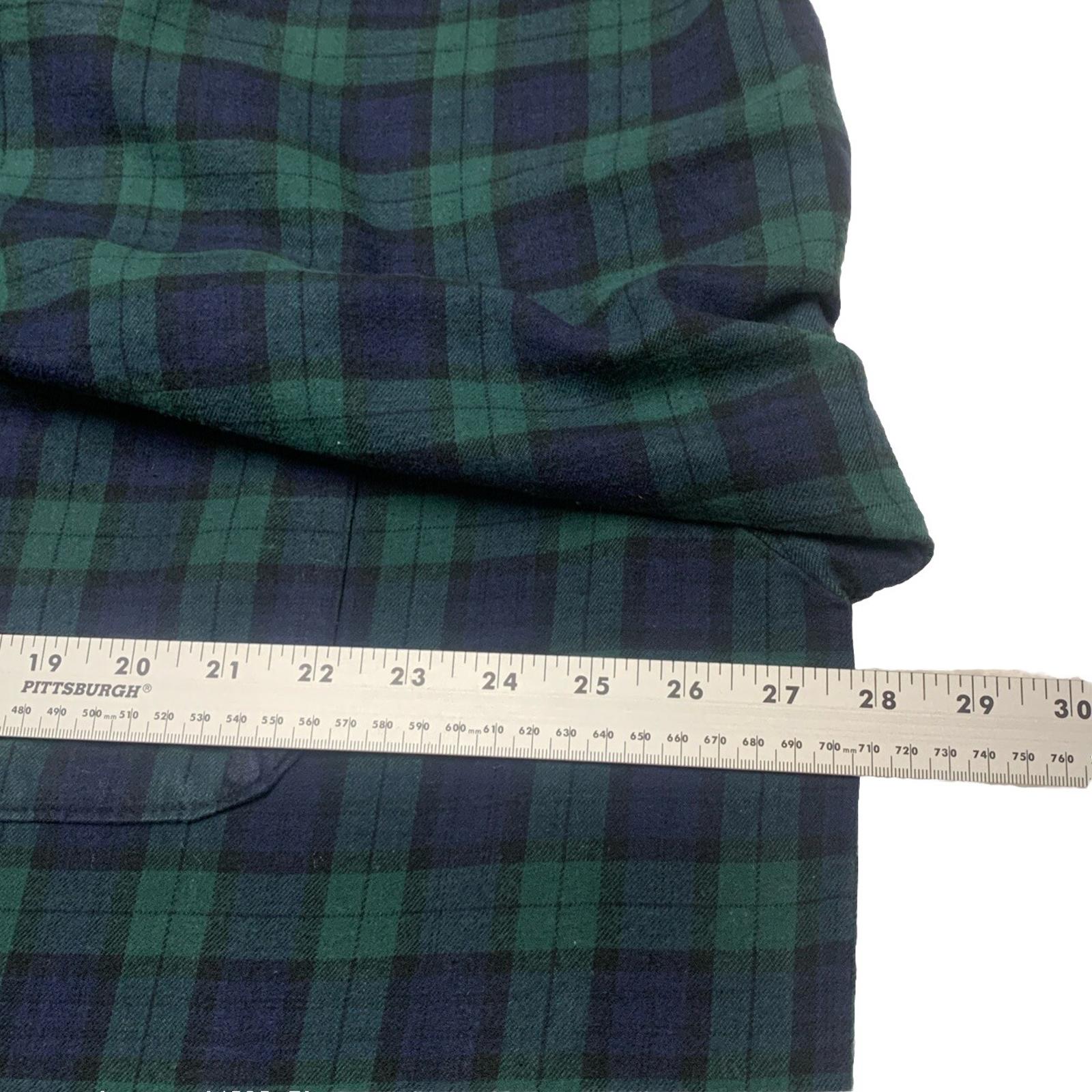 Faded Glory Men’s 2XL 50/52 Blue Green Plaid Long Sleeve Skipper Shirt
