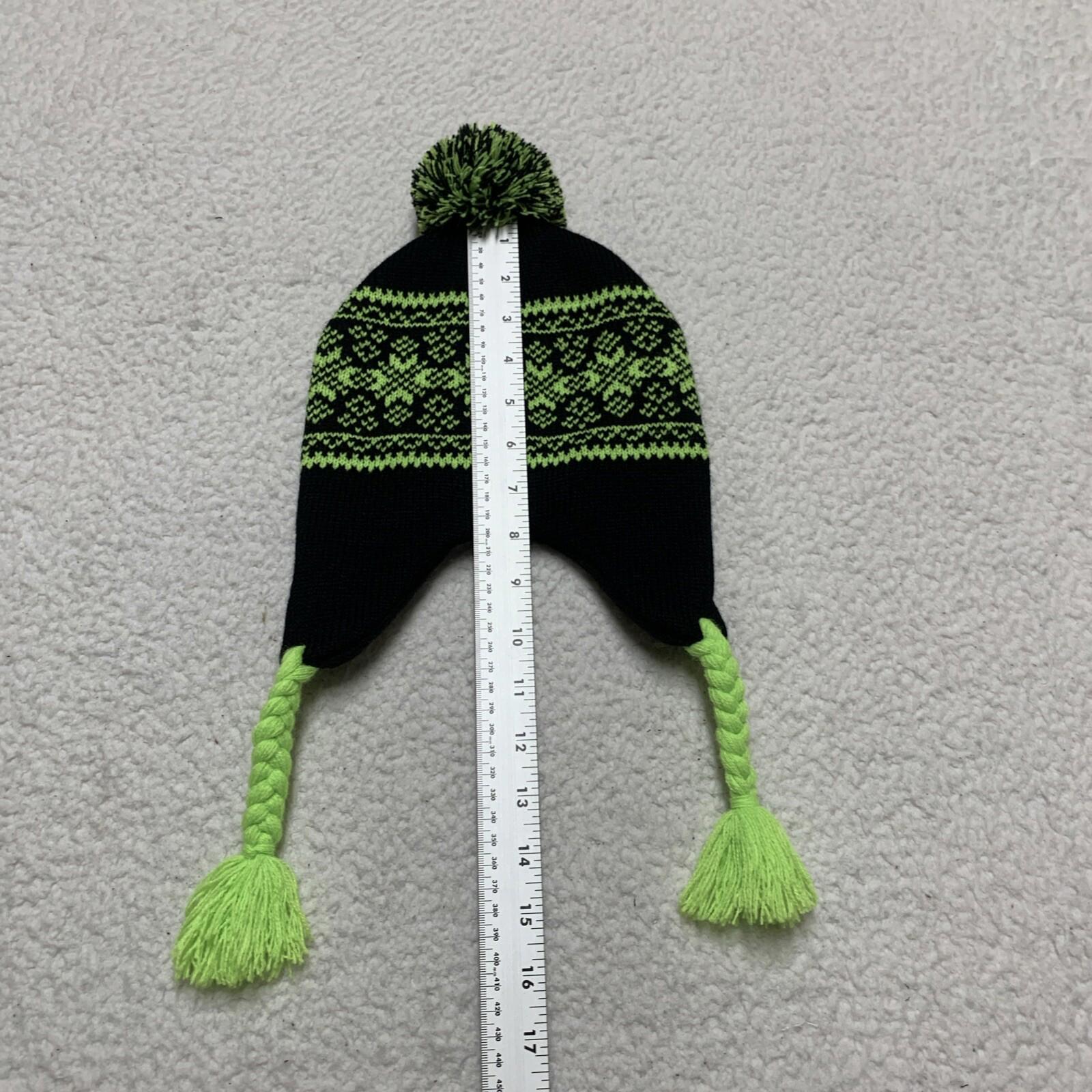 Weatherproof Youth One Size (8/20) Beanie Pom Pom Hat Braided Ear Flaps