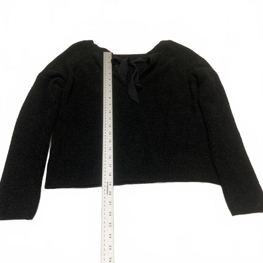 VTG Abercrombie & Fitch Women's Size M Black Long Sleeve Y2K Sweater Tie Back