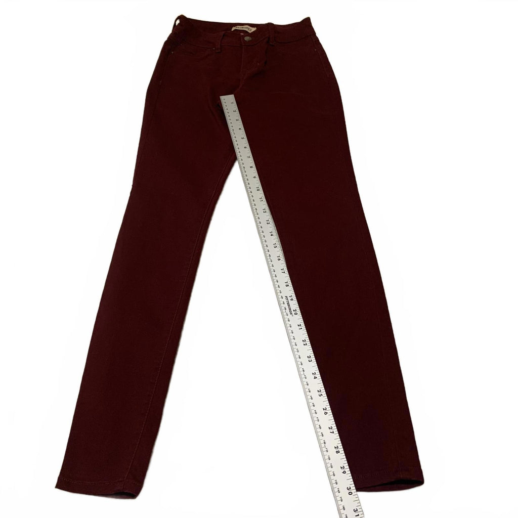 Blue Spice Women's Jeans Size 1  Junior Fit Stretch Skinny Burgundy W26x29.5L