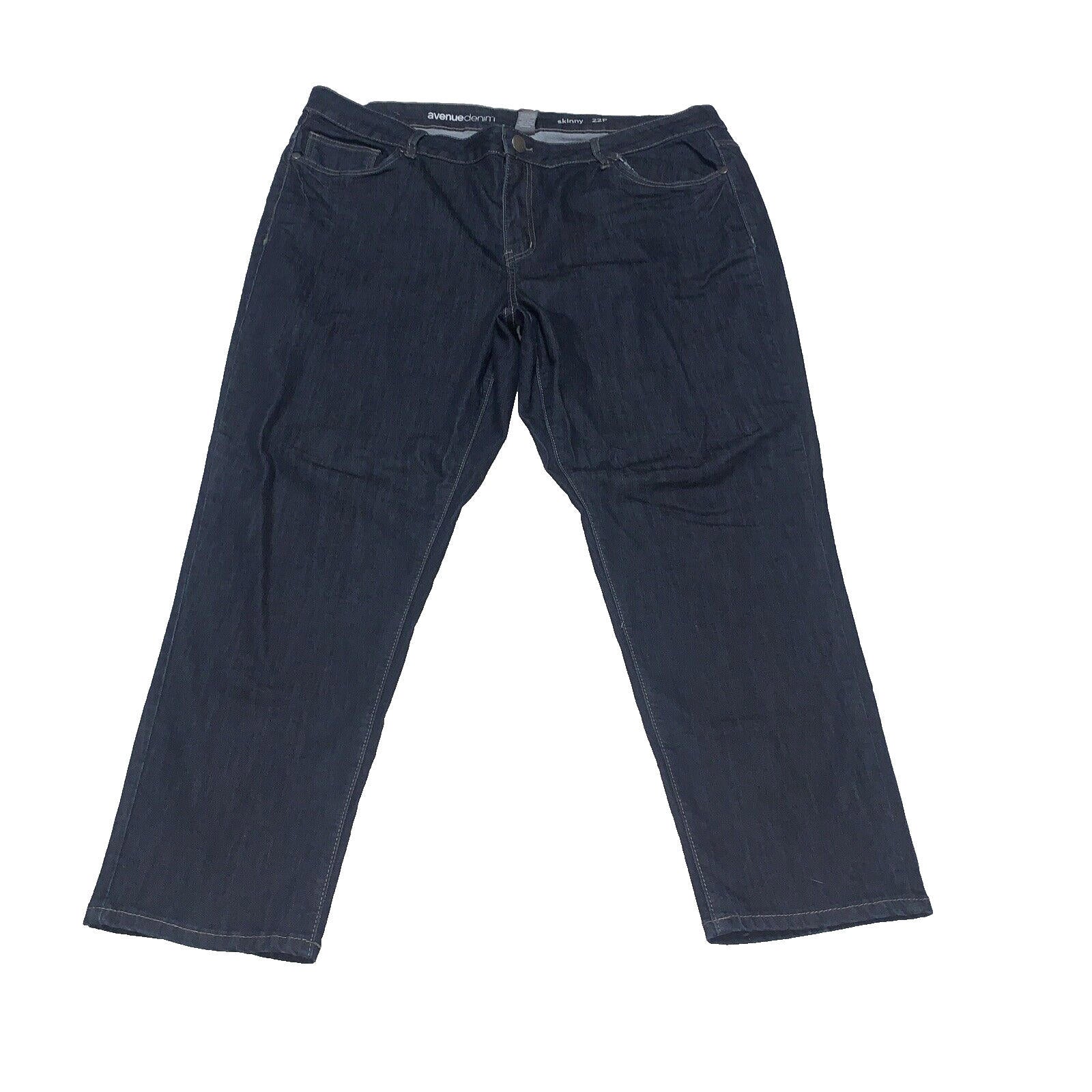 Avenue Denim Jeans Women's 22P Plus Dark Blue Stretch